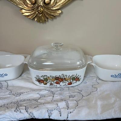 Corning Ware Casserole Dishes (3)