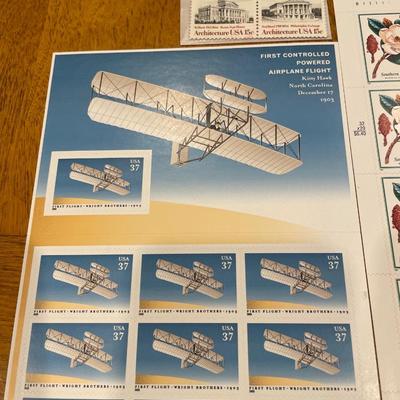 Flowers, planes & architecture stamps