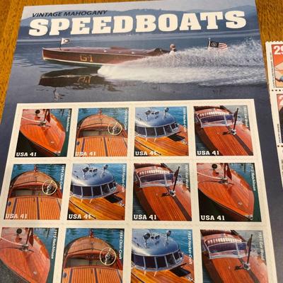 Speedboats and vintage stamps