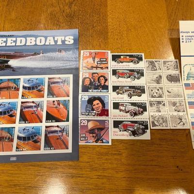 Speedboats and vintage stamps