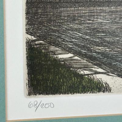Glen P. Weber “West End Lighthouse” Signed Etching