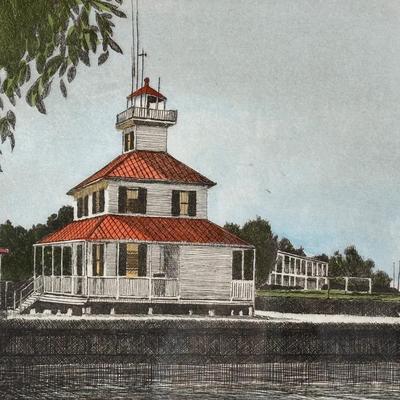Glen P. Weber “West End Lighthouse” Signed Etching
