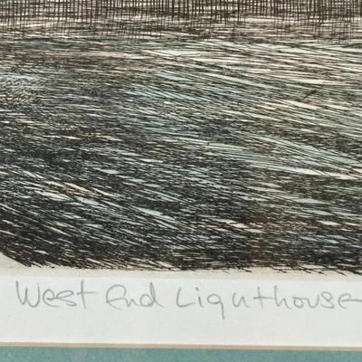 Glen P. Weber “West End Lighthouse” Signed Etching