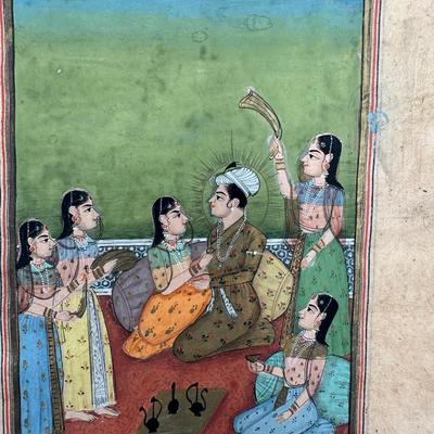 Antique Indian Hand Painted Manuscripts Two-Sided