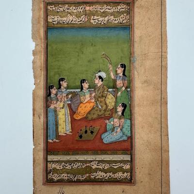 Antique Indian Hand Painted Manuscripts Two-Sided
