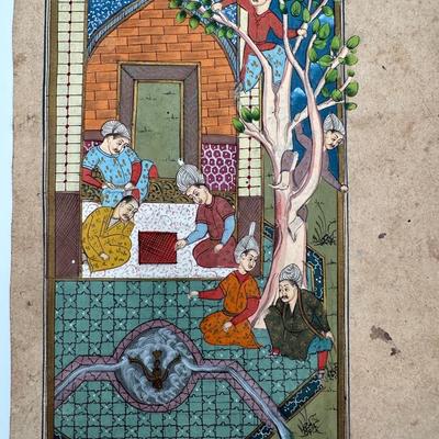 Antique Indian Hand Painted Manuscripts Two-Sided