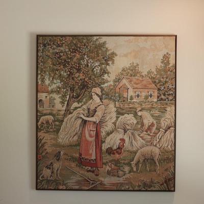 Vintage Framed French Tapestry