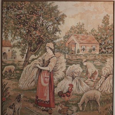 Vintage Framed French Tapestry
