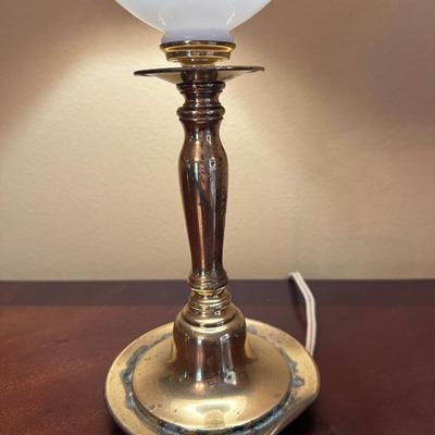 Hand Painted Milk Glass Lamp