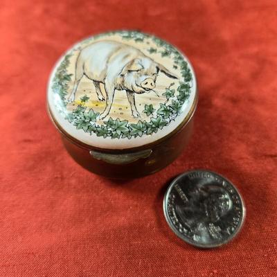 Pig Limoges Box - England