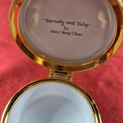 Staffordshire Limoges Box "Barnaby & Tulip" Signed by Artist