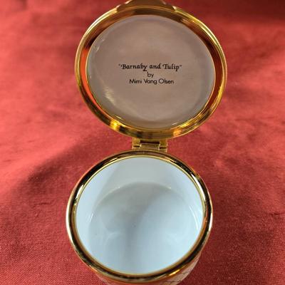 Staffordshire Limoges Box "Barnaby & Tulip" Signed by Artist