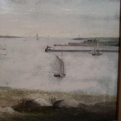 Early American Seascape, Oil On Wood (DR-KD)
