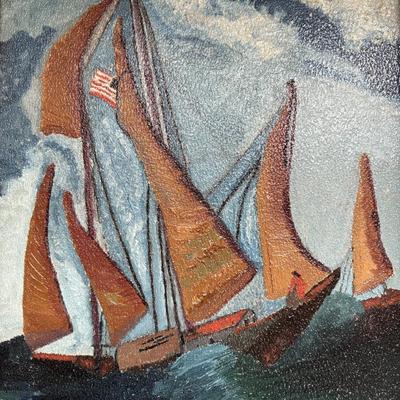 Painting of Sailboats at Sea (GB3-ES)