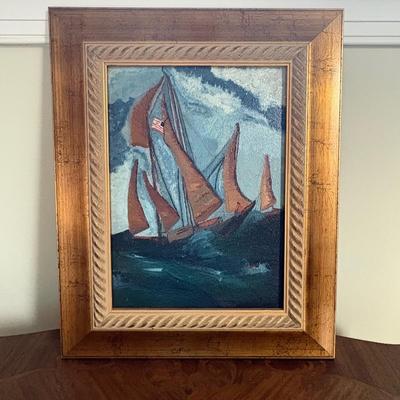 Painting of Sailboats at Sea (GB3-ES)