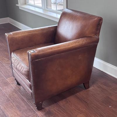 Brown Leather Armchair (LR-DZ)