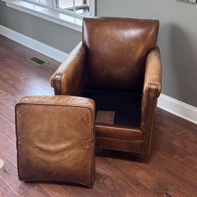 Brown Leather Armchair (LR-DZ)