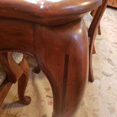 Inlay Dining Table w/ Two Leaves and Six Chairs (DR-KD)