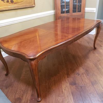 Inlay Dining Table w/ Two Leaves and Six Chairs (DR-KD)