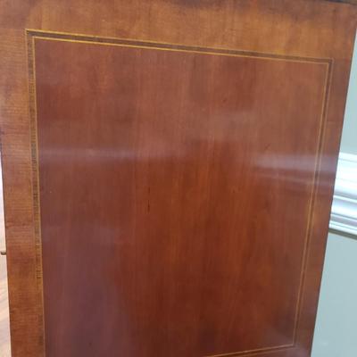 Inlay Dining Table w/ Two Leaves and Six Chairs (DR-KD)