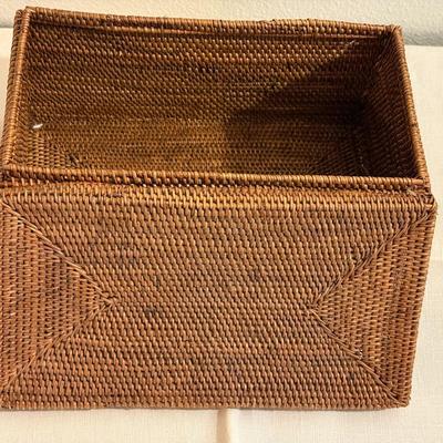 Rattan Lidded Storage Basket