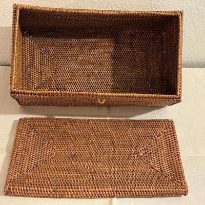 Rattan Lidded Storage Basket