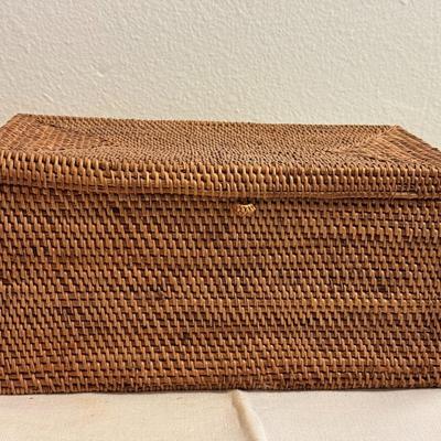 Rattan Lidded Storage Basket