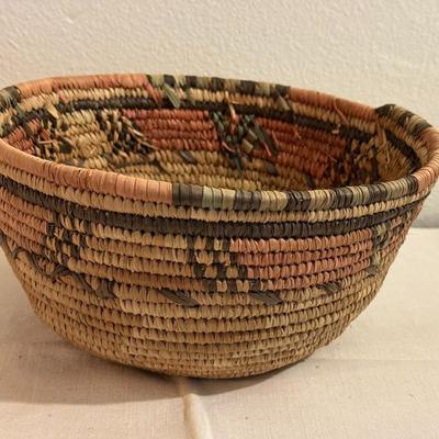 Nigerian Hausa Tribal Hand Woven Coil Harvest Basket Bowl