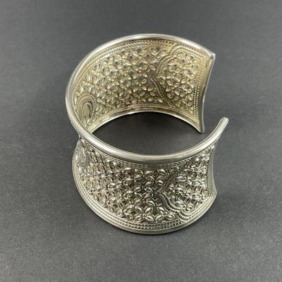 -7- STERLING | Elephant Cuff Bracelet | Marked