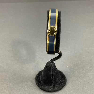 -8- ESTEÉ LAUDER | Navy Blue & Gold Tone Bracelet | Marked