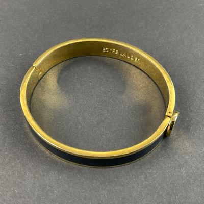 -8- ESTEÉ LAUDER | Navy Blue & Gold Tone Bracelet | Marked