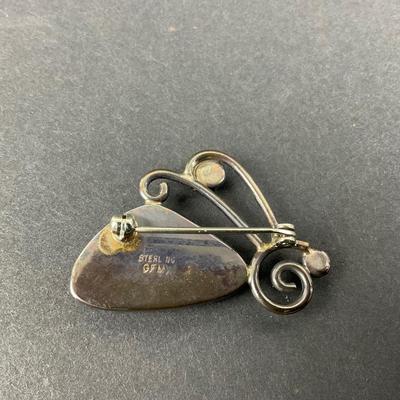 -11- STERLING | GFMW Marked Opal & Stone Brooch | Marked