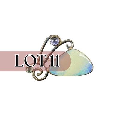 -11- STERLING | GFMW Marked Opal & Stone Brooch | Marked