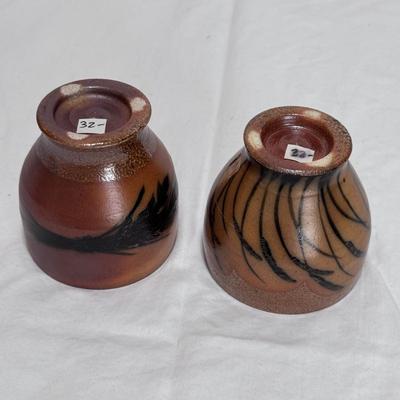 Japanese Style Ceramic Sake Bottle and Cups by Kyle Carpenter (LR-DZ)