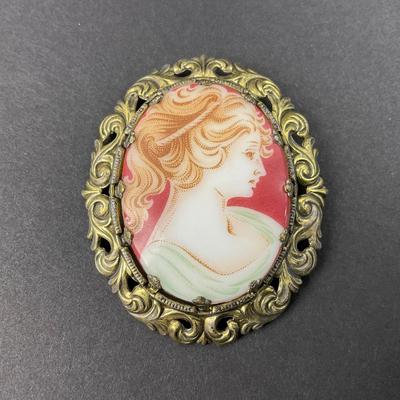 -16- CAMEO | Western Germany Brooch | Marked