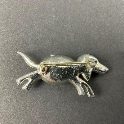 -17- COSTUME | Silver Tone Puppy Brooches