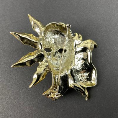 -18- BROOCH | Retro Art Deco Face Brooch
