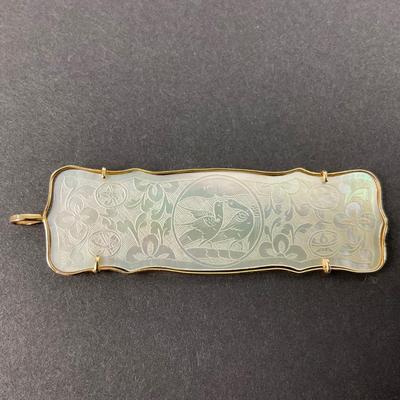 -19- PENDANT | Hand Etched Mother Of Pearl Pendant
