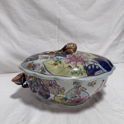 Mottahedeh Tobacco Leaf Porcelain Tureen w/ Platter (LR-DZ)