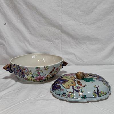 Mottahedeh Tobacco Leaf Porcelain Tureen w/ Platter (LR-DZ)