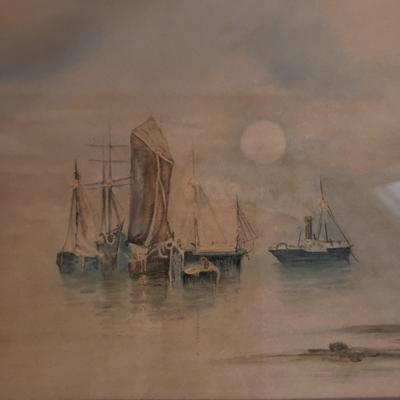 "Moonrise" Watercolor Seascape (DR-KD)