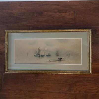 "Moonrise" Watercolor Seascape (DR-KD)