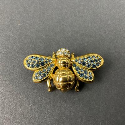 -23- SWAROVSKI | Blue Crystal Bumble Bee | Signed