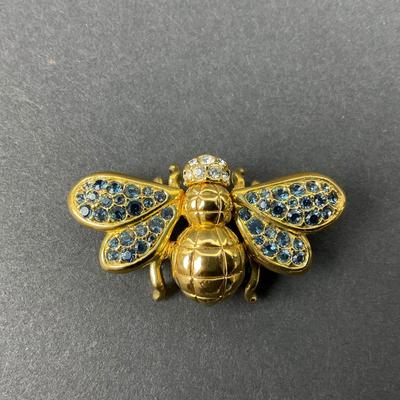 -23- SWAROVSKI | Blue Crystal Bumble Bee | Signed