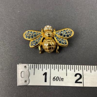-23- SWAROVSKI | Blue Crystal Bumble Bee | Signed