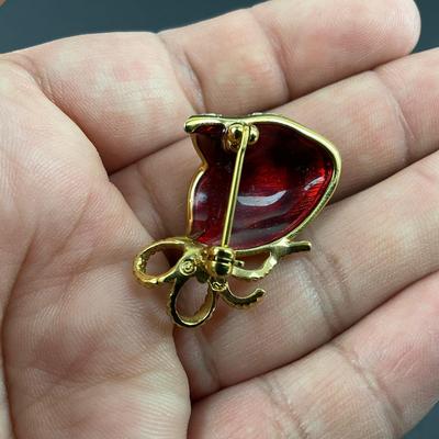 -25- SWAROVSKI | Crystal Mask Brooch | Marked