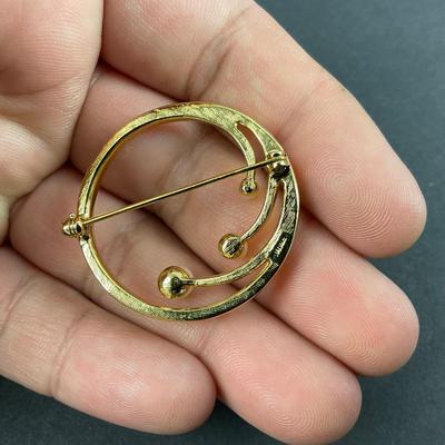 -28- BROOCH | One Monet Marked & One 14K Gold Wishbone