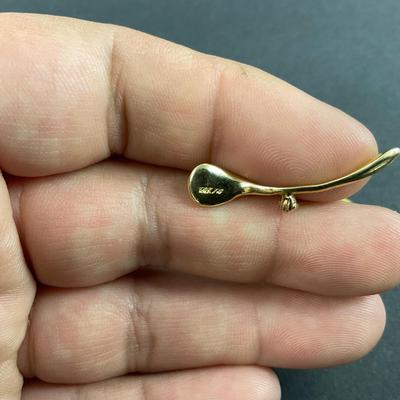 -28- BROOCH | One Monet Marked & One 14K Gold Wishbone