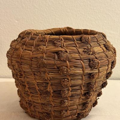 Pagapo Native American Coiled Pine Needle Basket