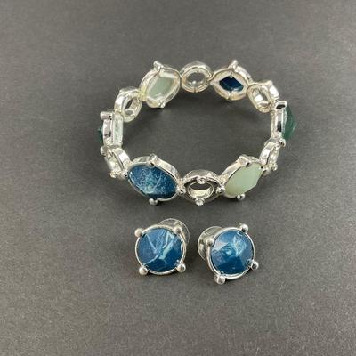 -35- NAPIER | Matching Bracelet & Earrings Set | Marked